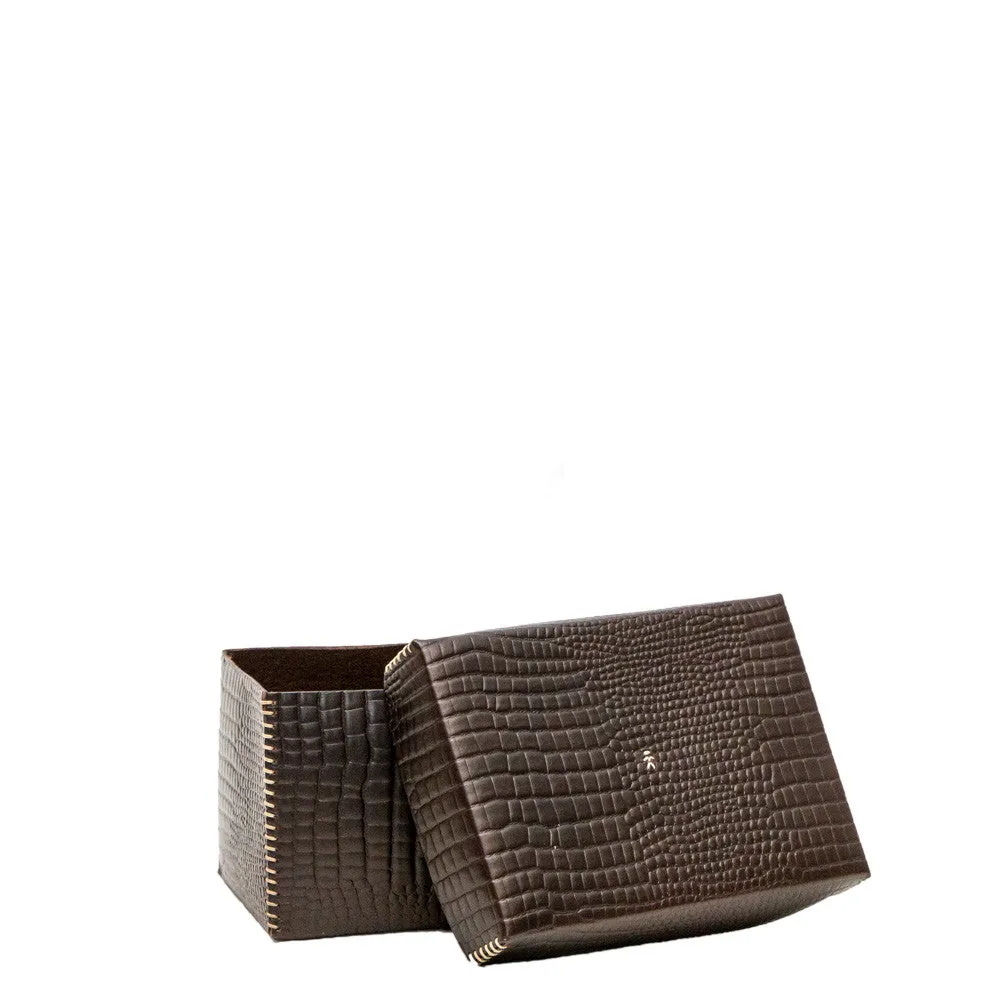 Printed Crocodile Brown Scatola