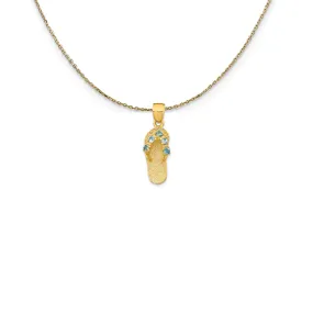 December CZ Birthstone Flip Flop Pendant Necklace