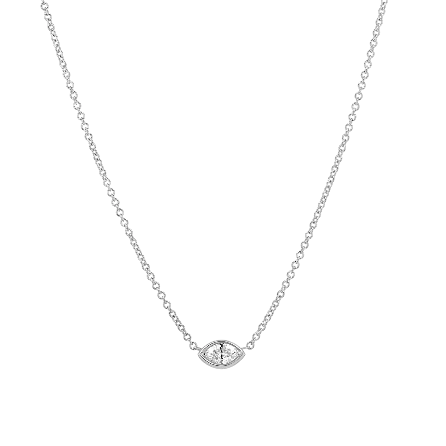 Marquise Diamond Solitaire Necklace