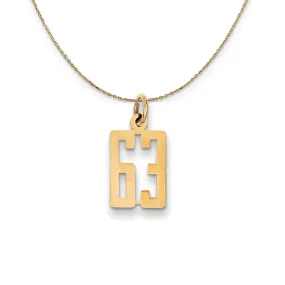 Yellow Gold Elongated Number 63 Alumni Necklace