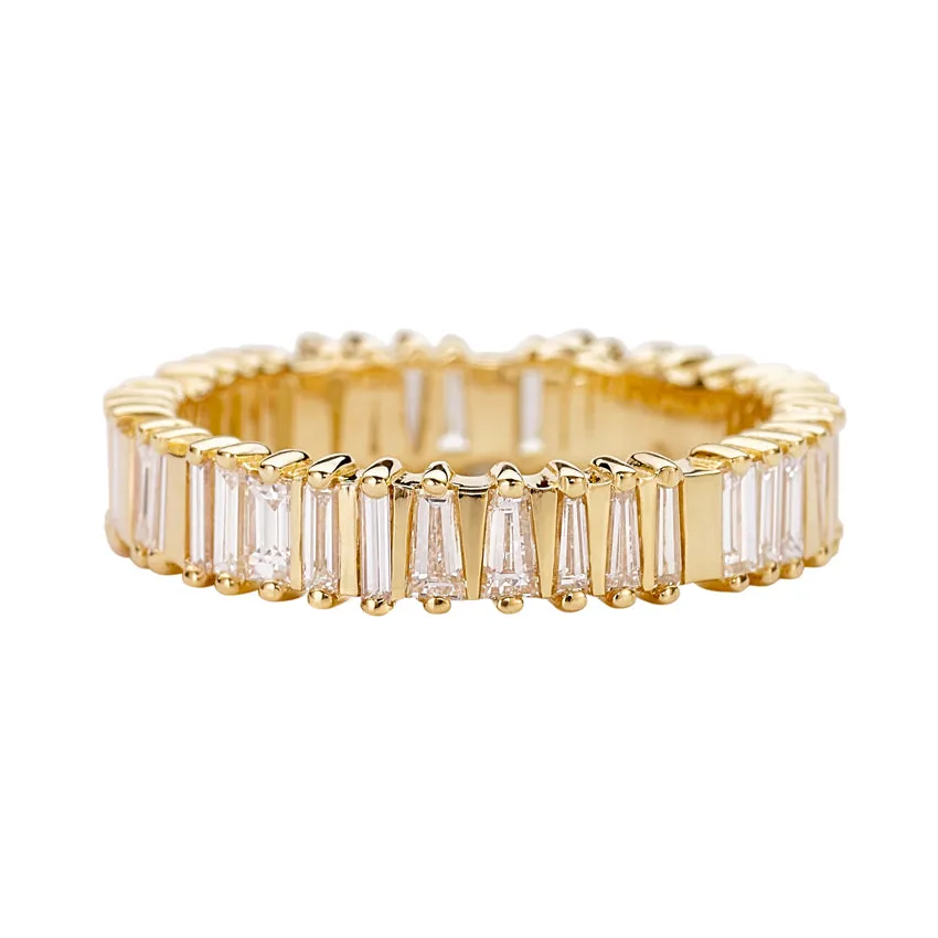 Bridge Eternity Band with Baguette and Trapeze Cut Diamonds