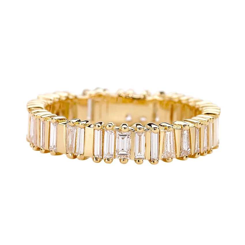 Bridge Eternity Band with Baguette and Trapeze Cut Diamonds