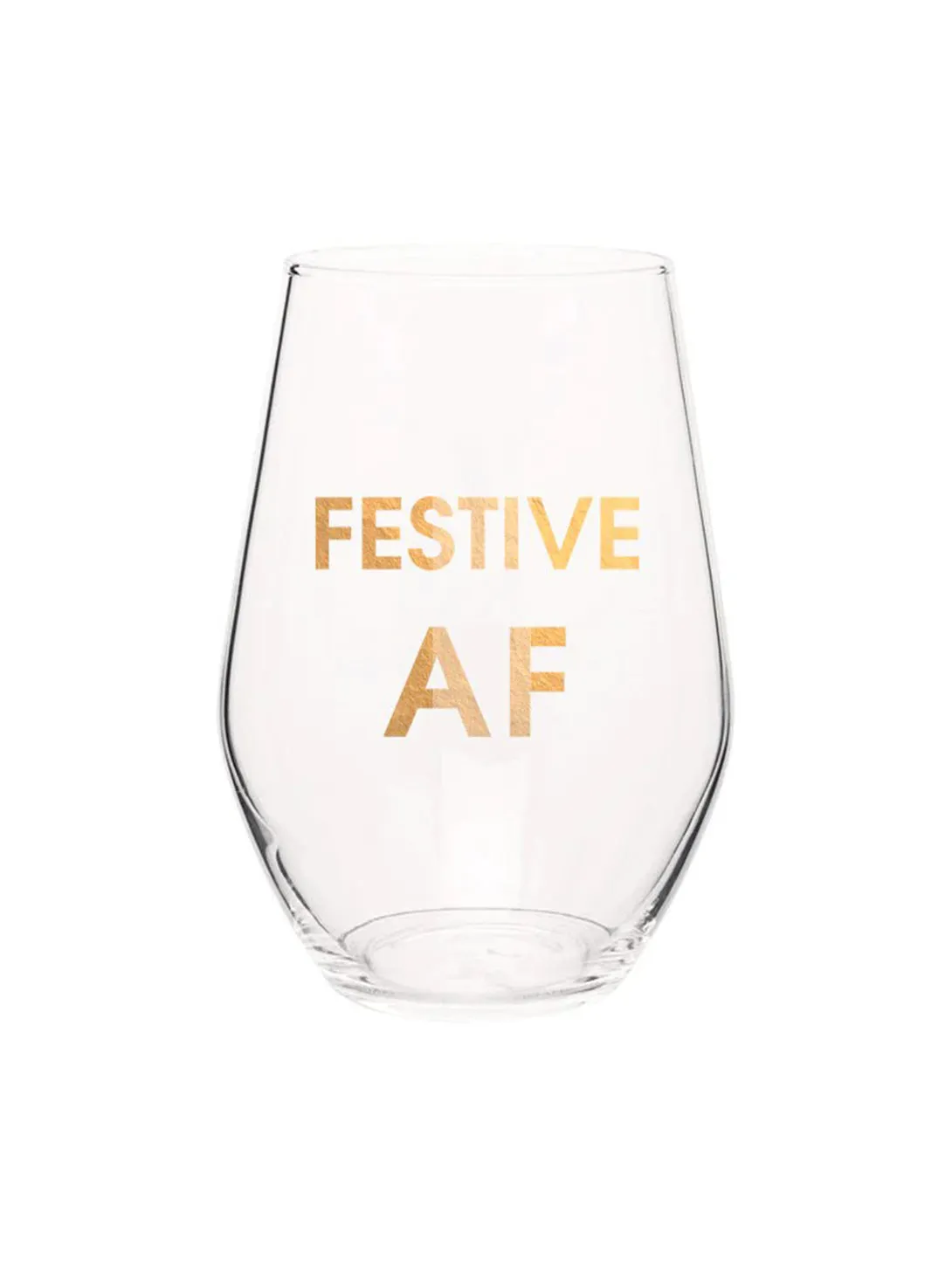 Festive Gold Foil Wine Glass