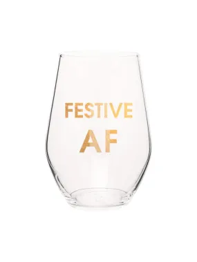 Festive Gold Foil Wine Glass