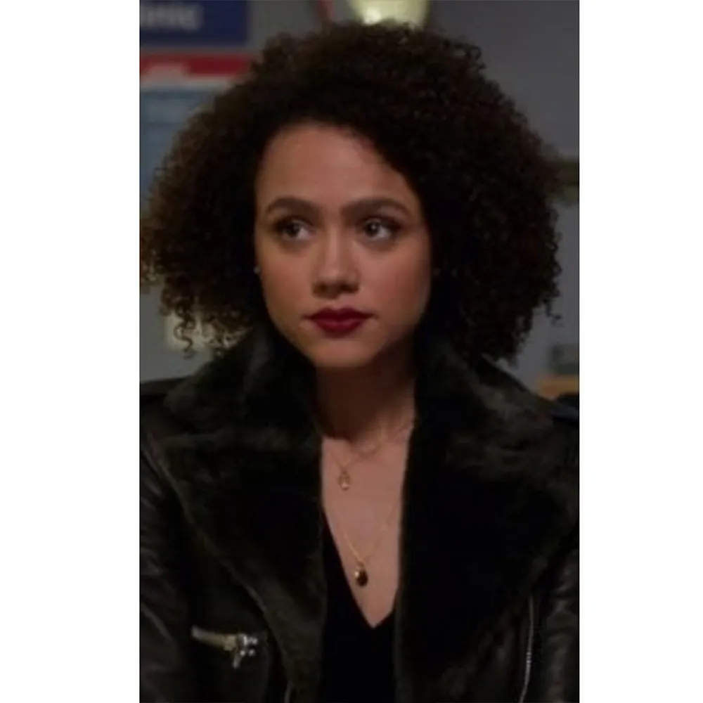 Nathalie Emmanuel Four Weddings and a Funeral Leather Outer