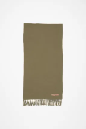 Fringe wool scarf Narrow