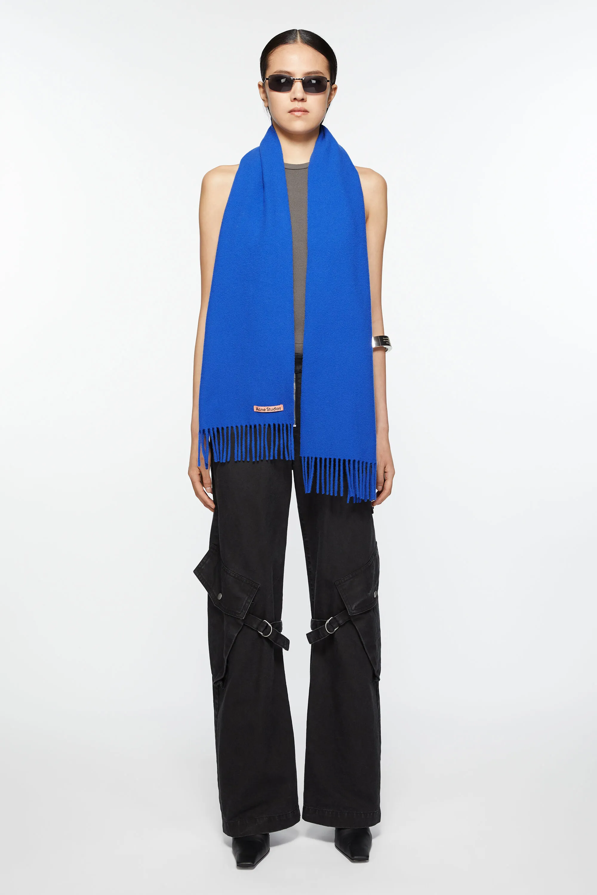 Fringe Wool Scarf - Skinny