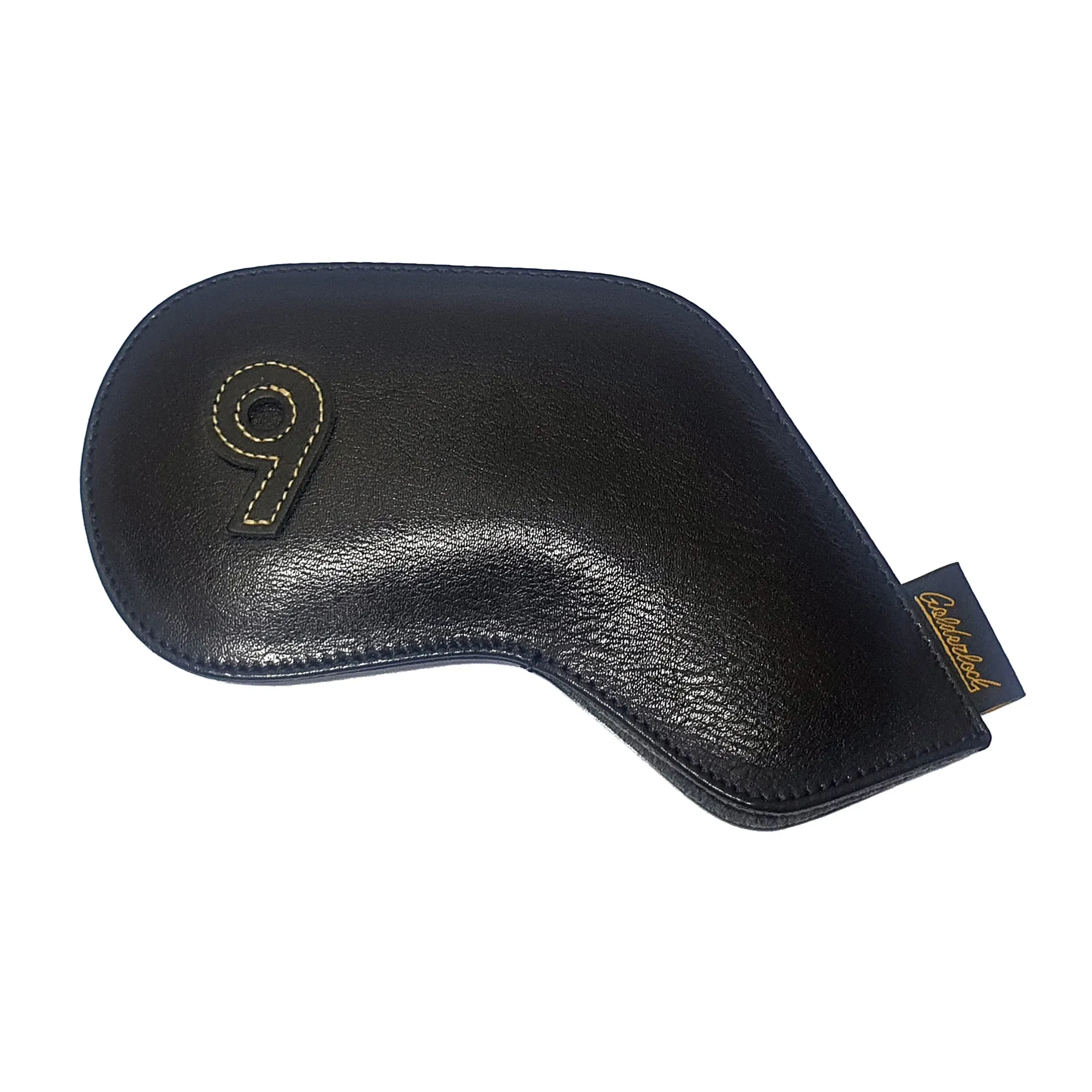 Genuine Leather Goldenlock Black Golf Head Iron Covers