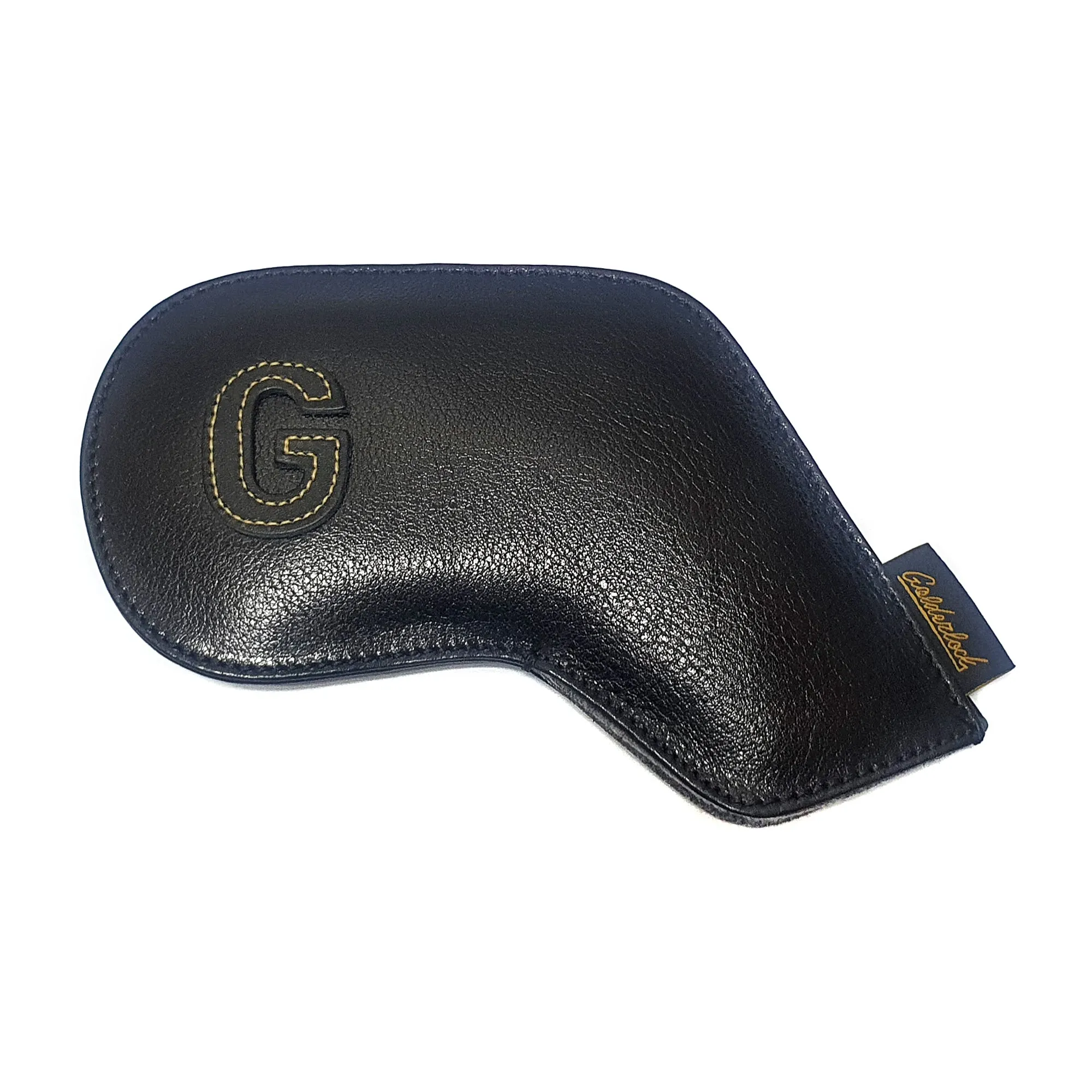 Genuine Leather Goldenlock Black Golf Head Iron Covers