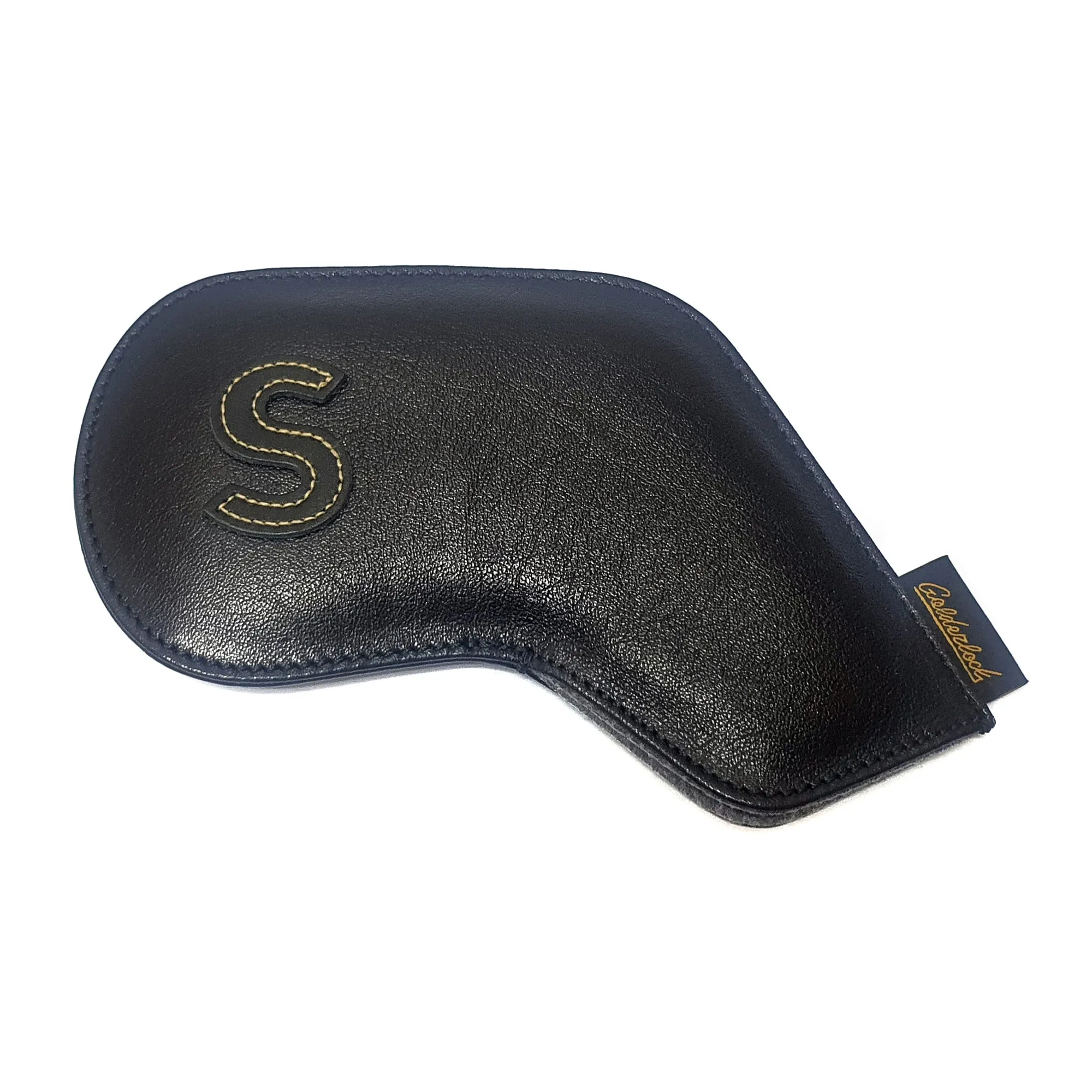 Genuine Leather Goldenlock Black Golf Head Iron Covers