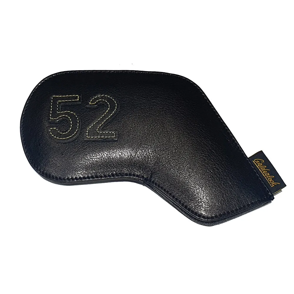 Genuine Leather Goldenlock Black Golf Head Iron Covers