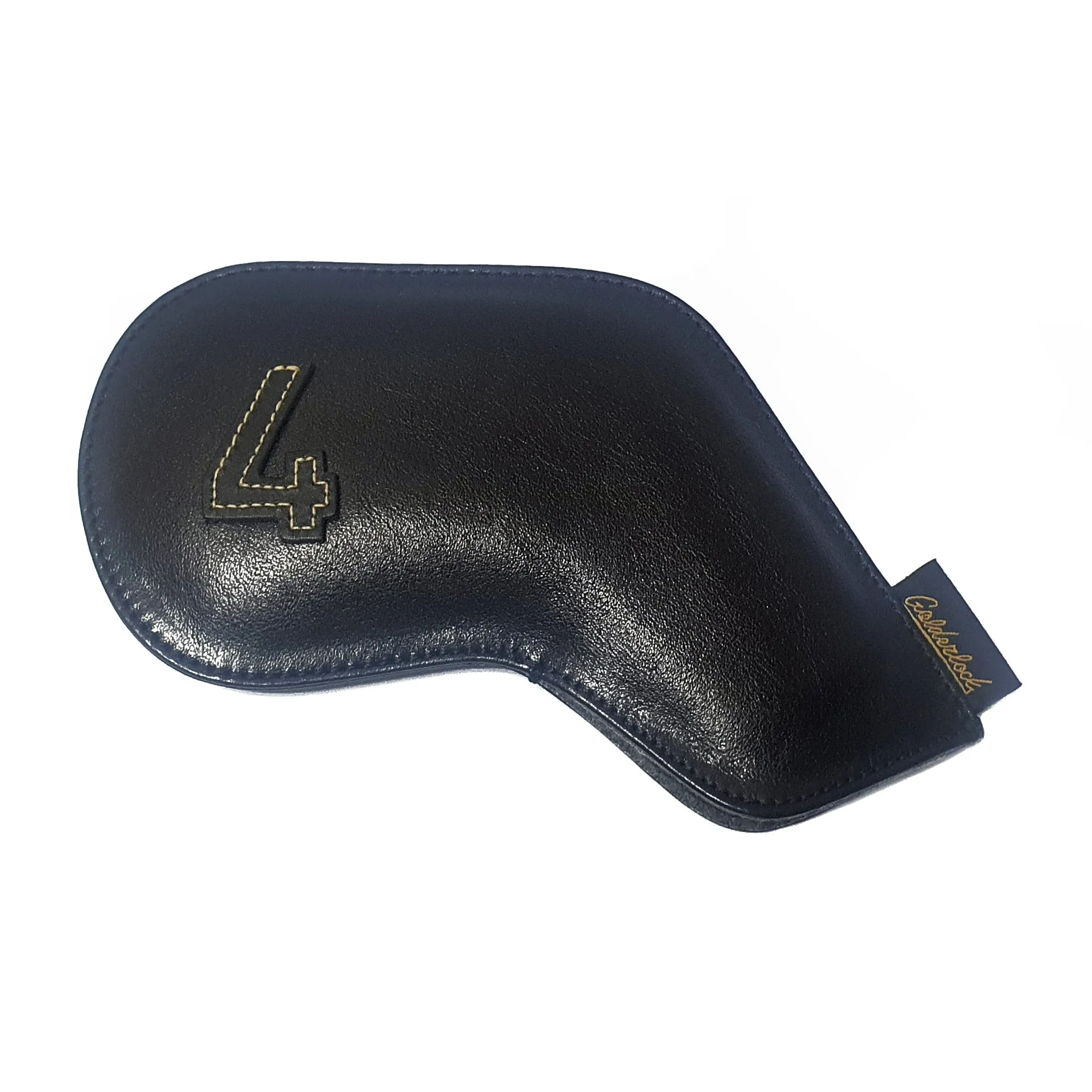 Genuine Leather Goldenlock Black Golf Head Iron Covers