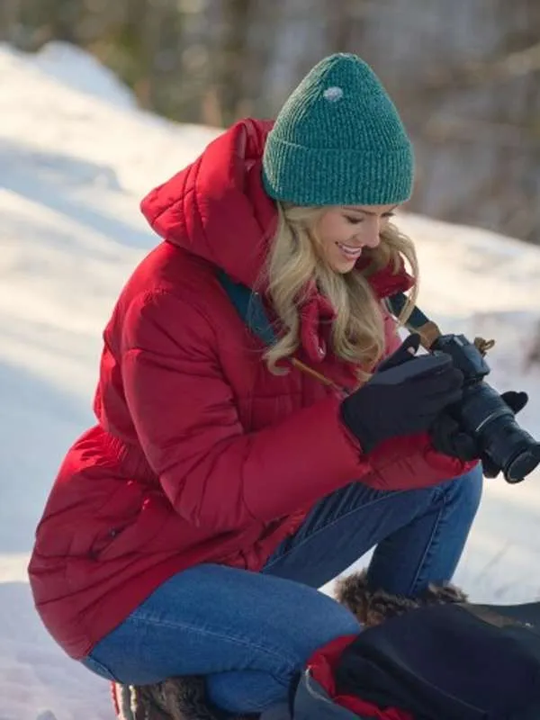 Red Snowflakes Puffer Jacket