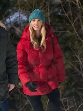 Red Snowflakes Puffer Jacket