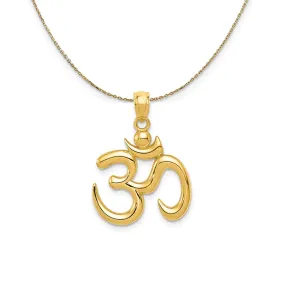 Yellow Gold Om Symbol Necklace