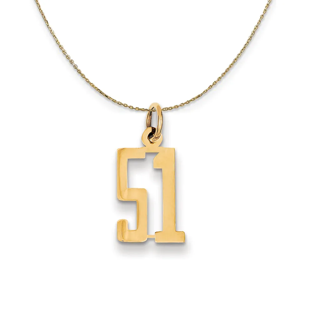 Small Elongated Number 51 Necklace