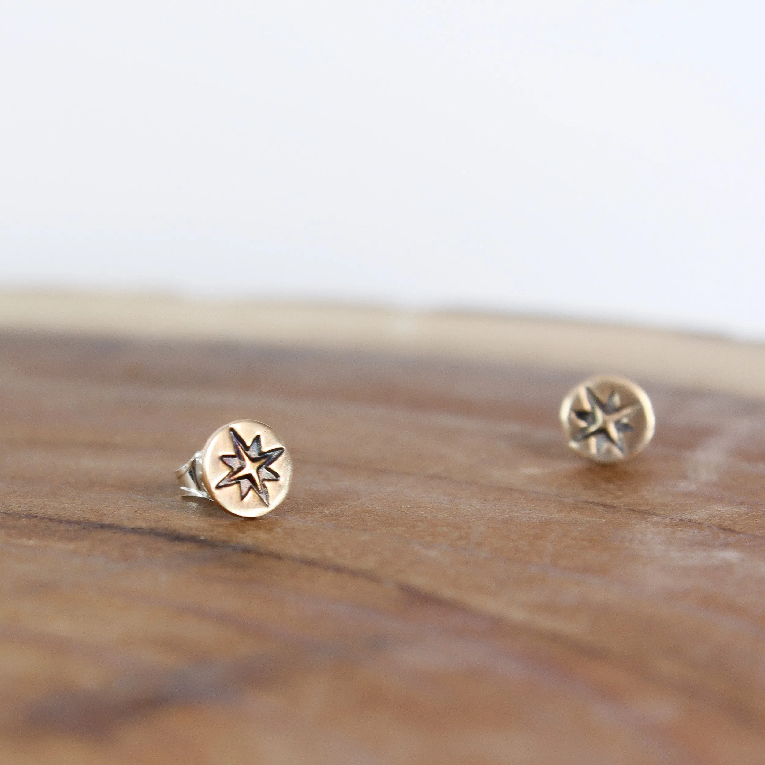 Gold-Fill Compass Rose Earrings