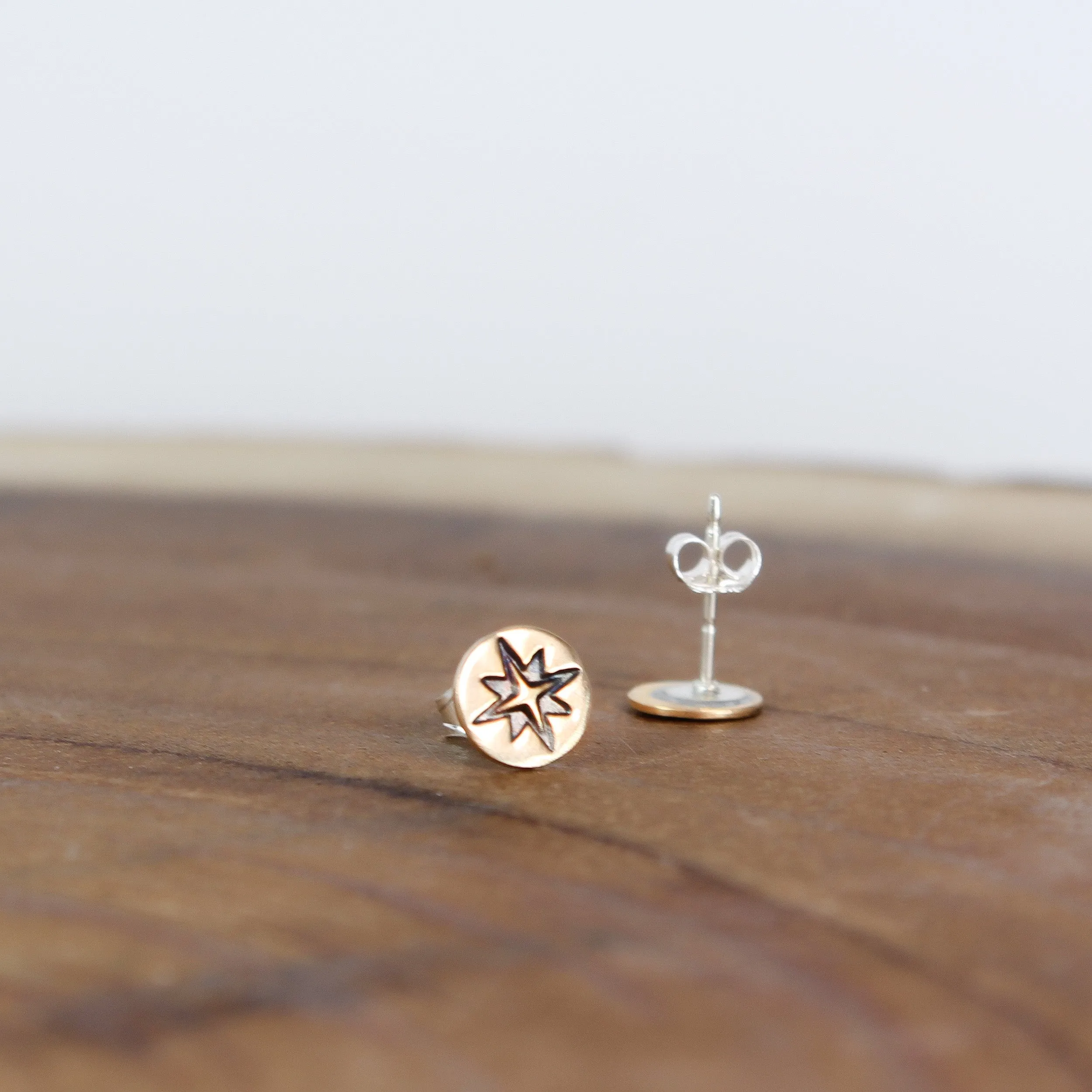 Gold-Fill Compass Rose Earrings