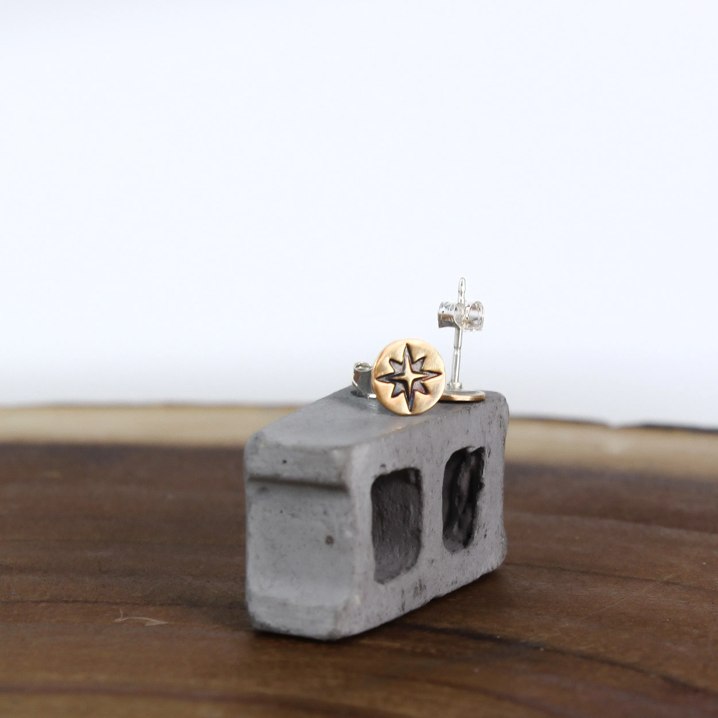 Gold-Fill Compass Rose Earrings