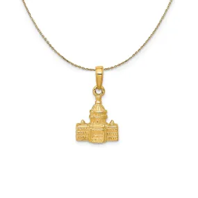 Yellow Gold Washington D.C. Capital Building Necklace