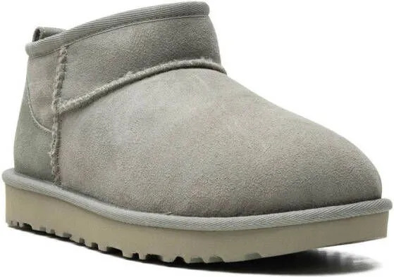 Grey Mini Shearling Boots by UGG Classic Ultra