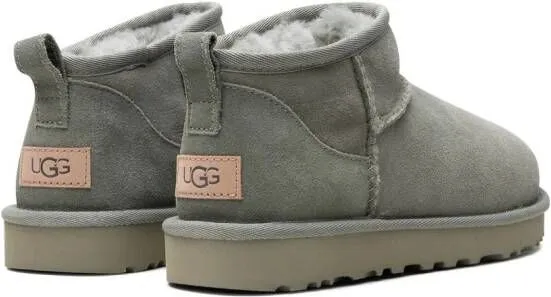 Grey Mini Shearling Boots by UGG Classic Ultra