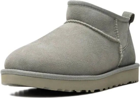 Grey Mini Shearling Boots by UGG Classic Ultra