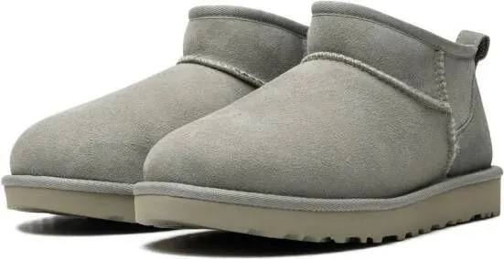 Grey Mini Shearling Boots by UGG Classic Ultra