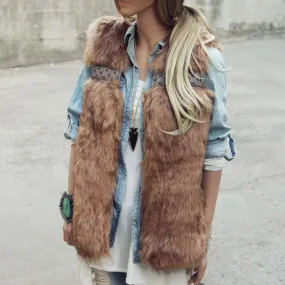 Faux Fur Vest Gypsy Pine