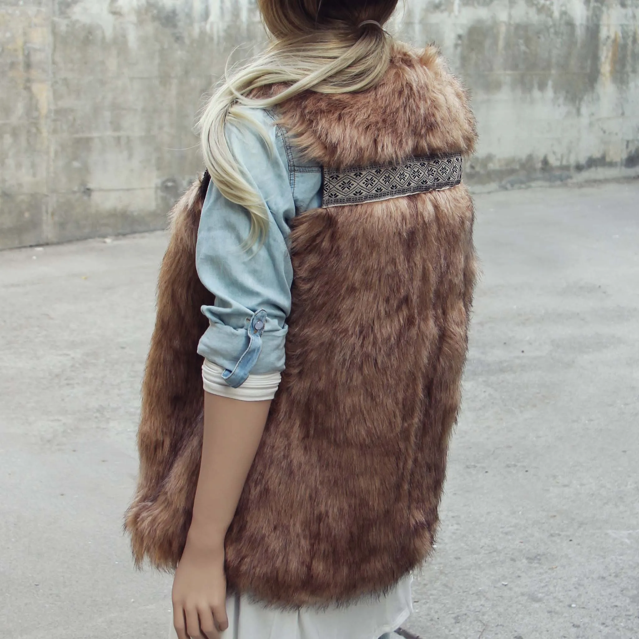 Faux Fur Vest Gypsy Pine