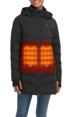 Heated Hooded Parka for Women