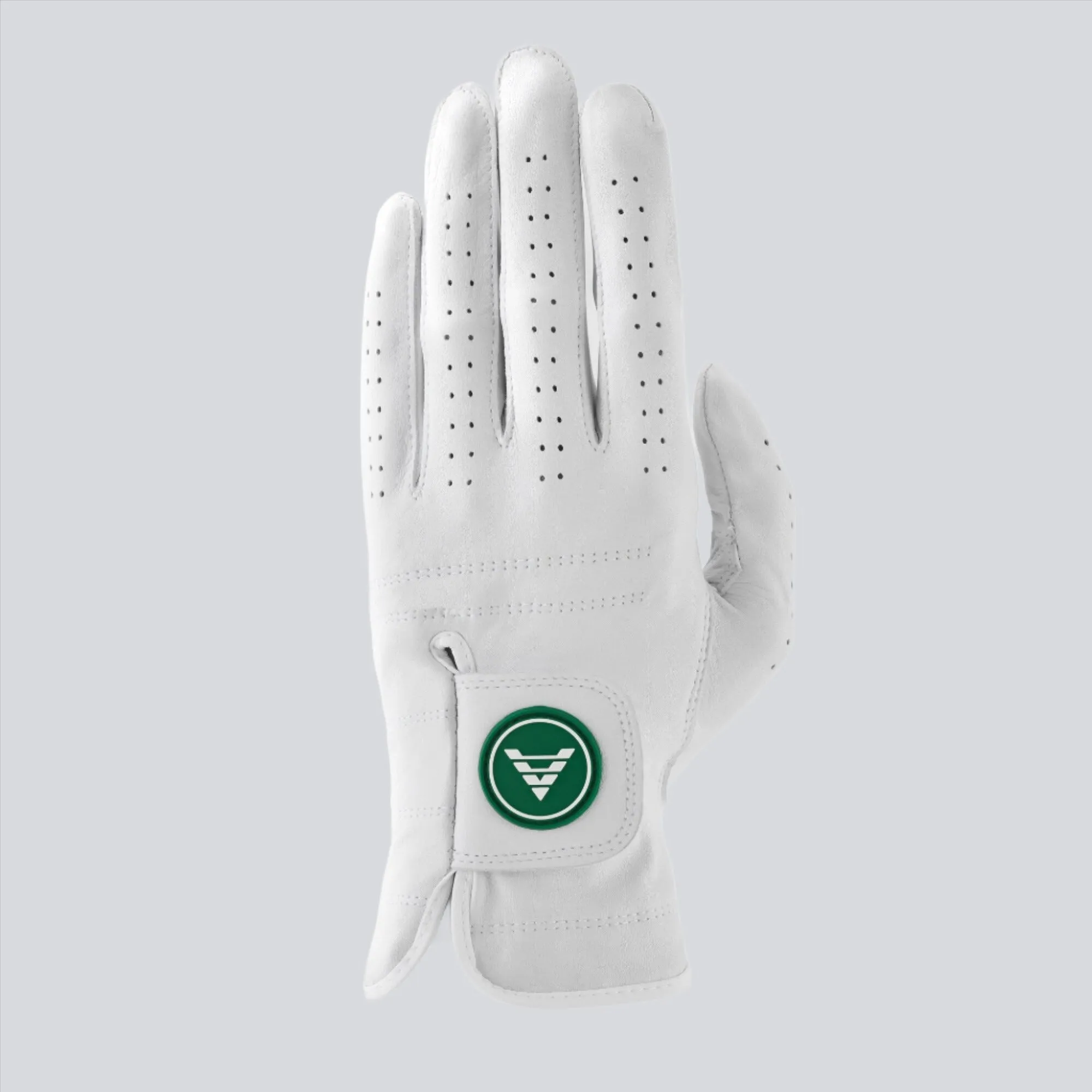 Green / White Cabretta Golf Glove