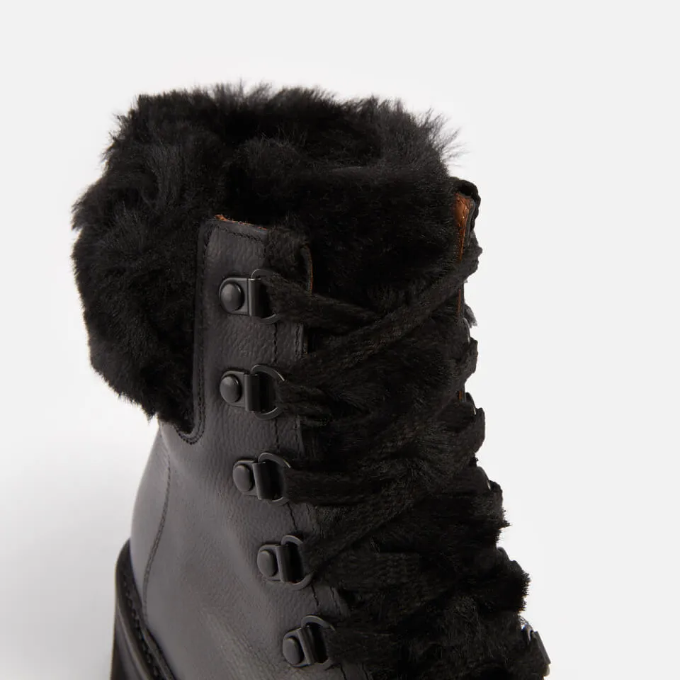 Shearling Leather Hiking Boots