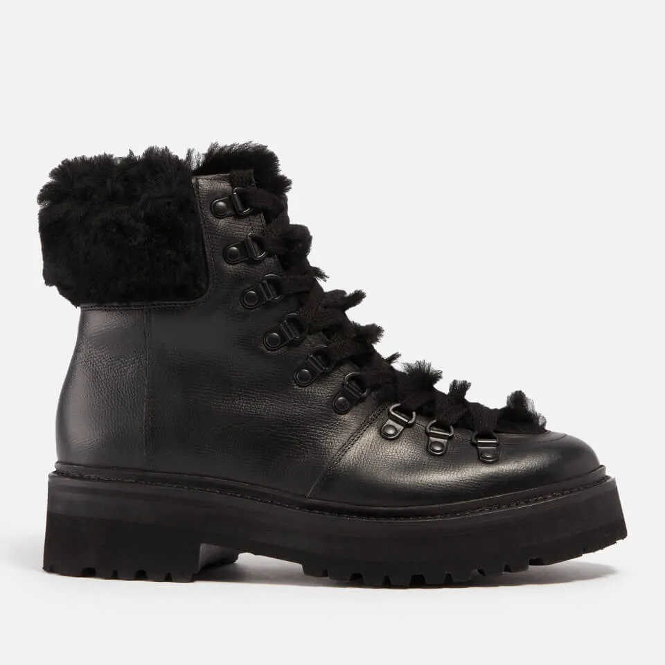 Shearling Leather Hiking Boots