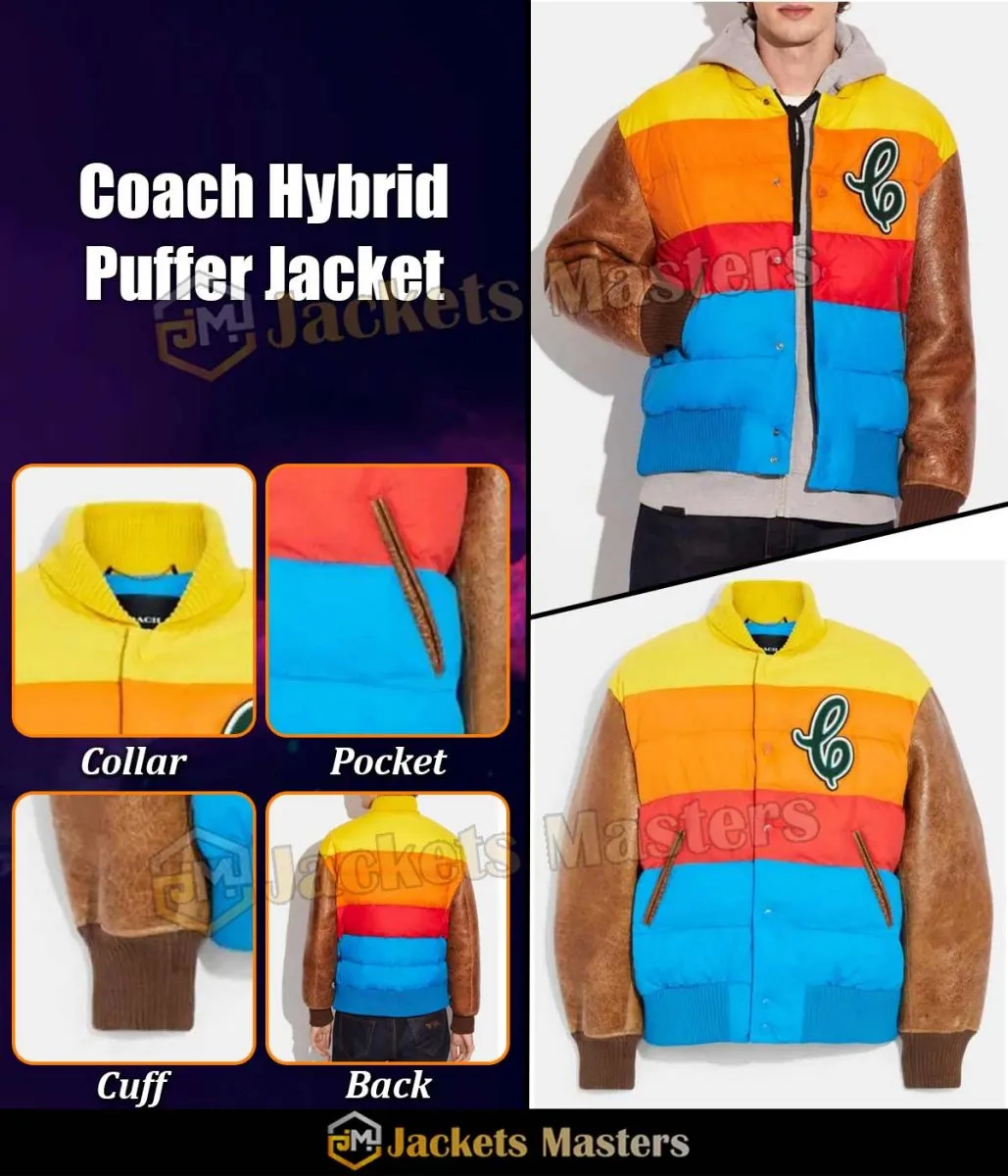 Hybrid Coach Letterman Puffer Coat