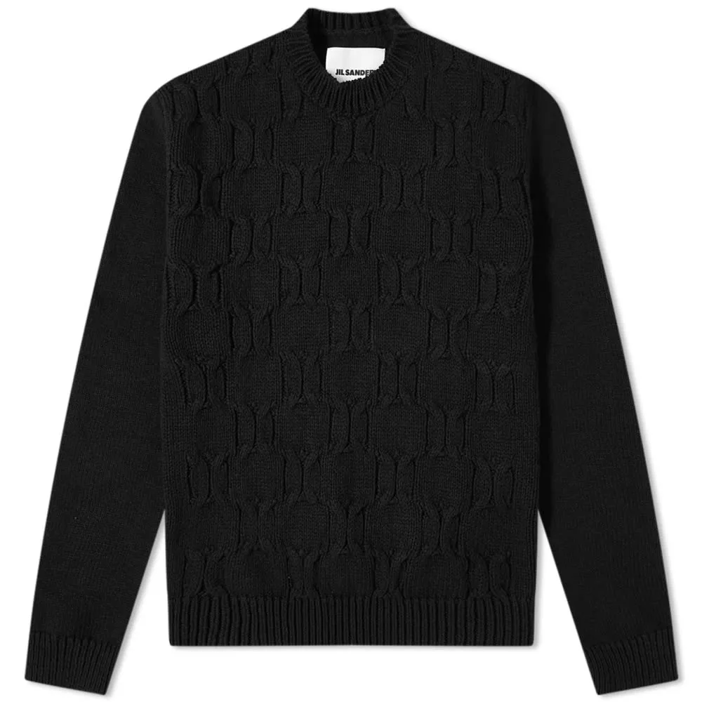 Jil Sander Black Cable Knit