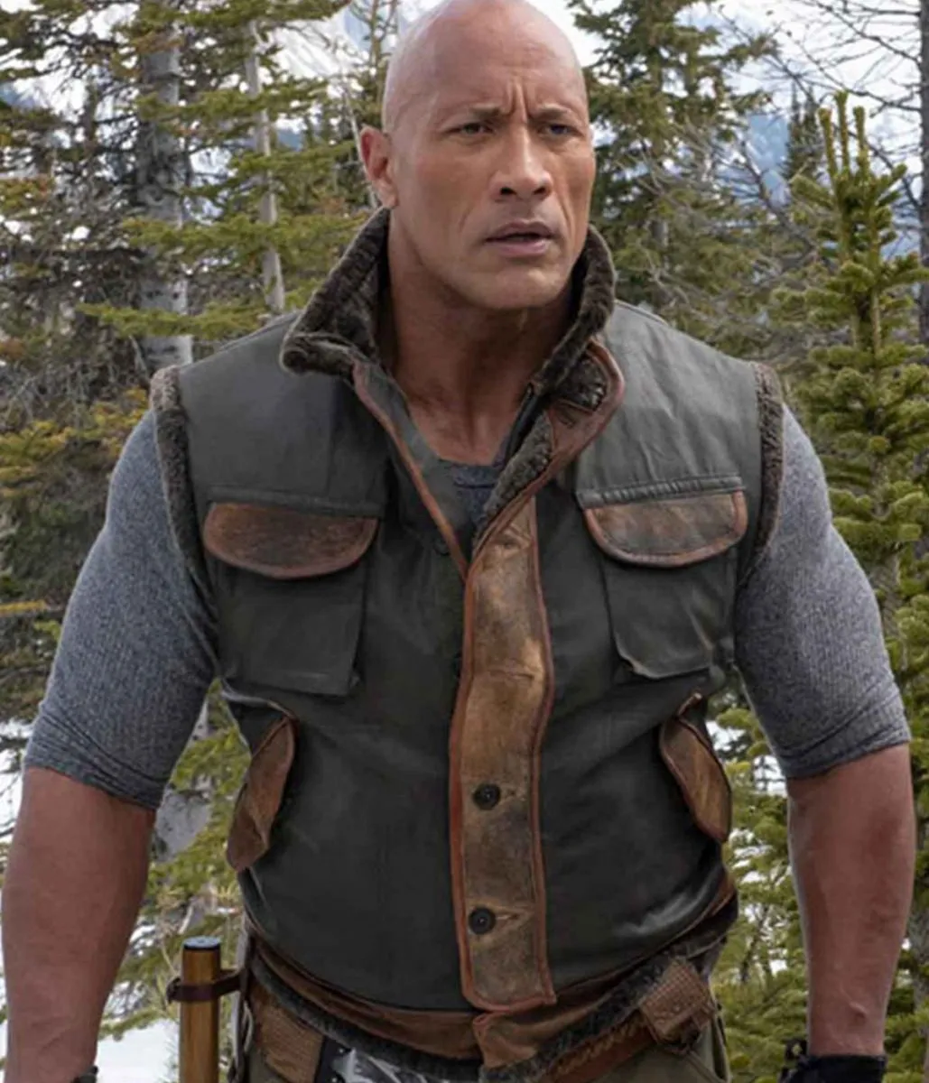 Dwayne Johnson Jumanji The Next Level Leather Waistcoat