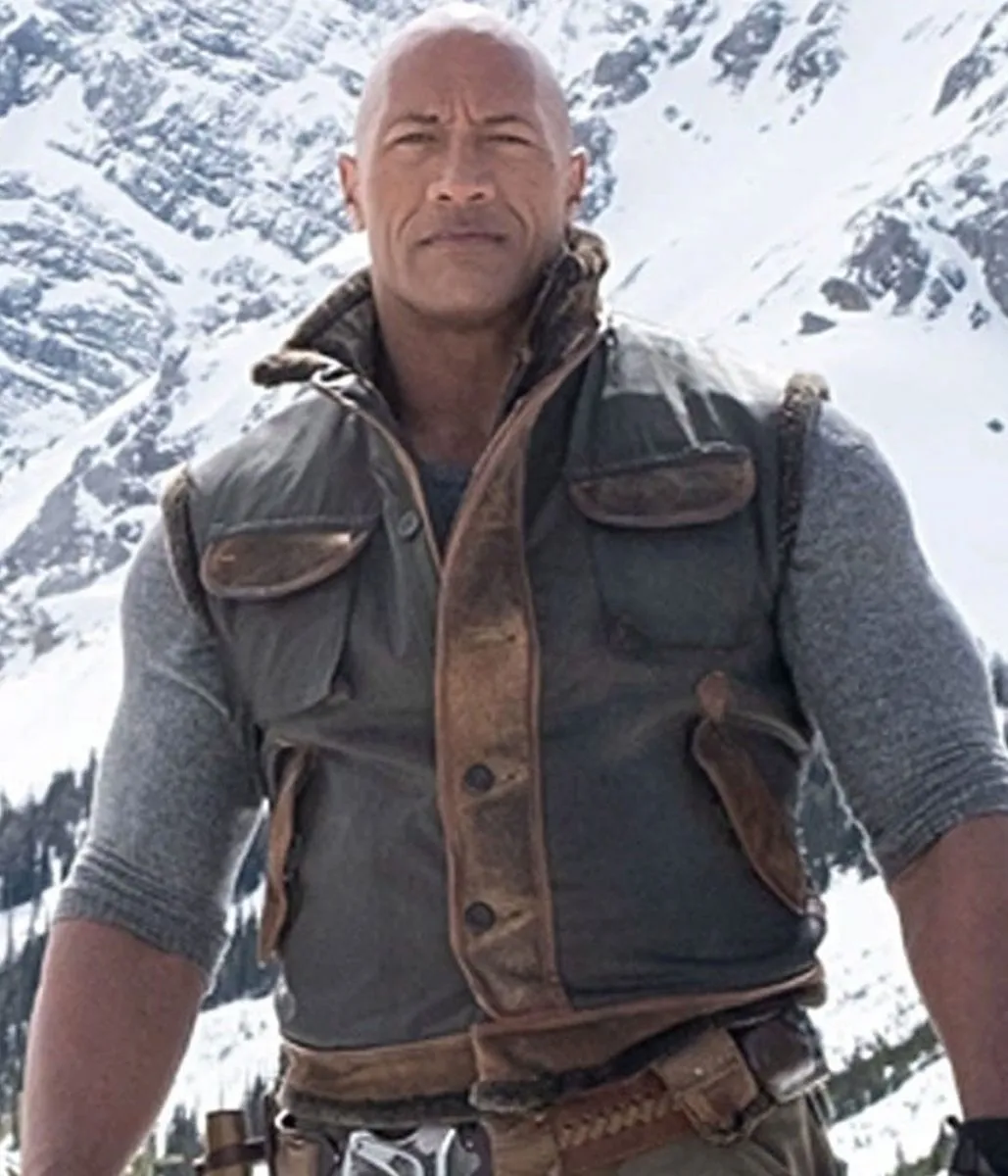 Dwayne Johnson Jumanji The Next Level Leather Waistcoat