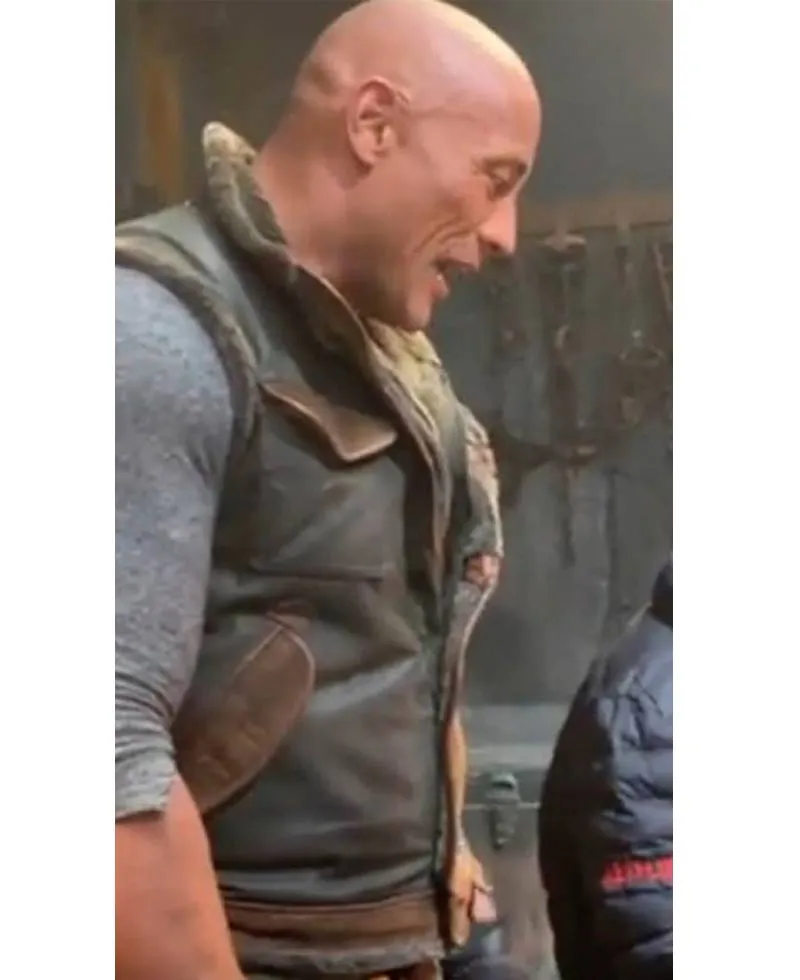 Dwayne Johnson Jumanji The Next Level Leather Waistcoat