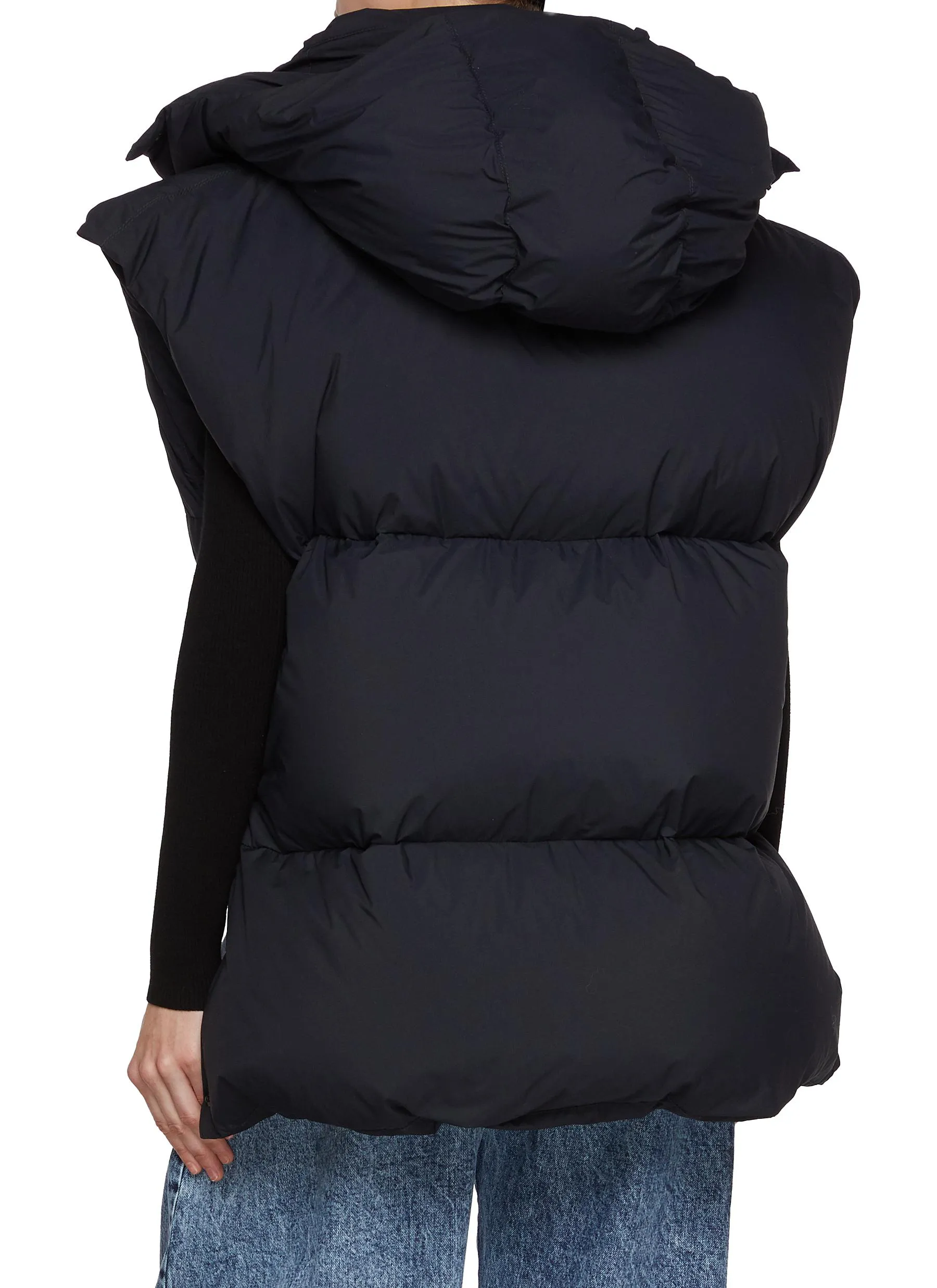 Angled Hem Puffer Gilet