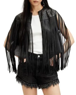 Leather Fringe Vest Astral Elias