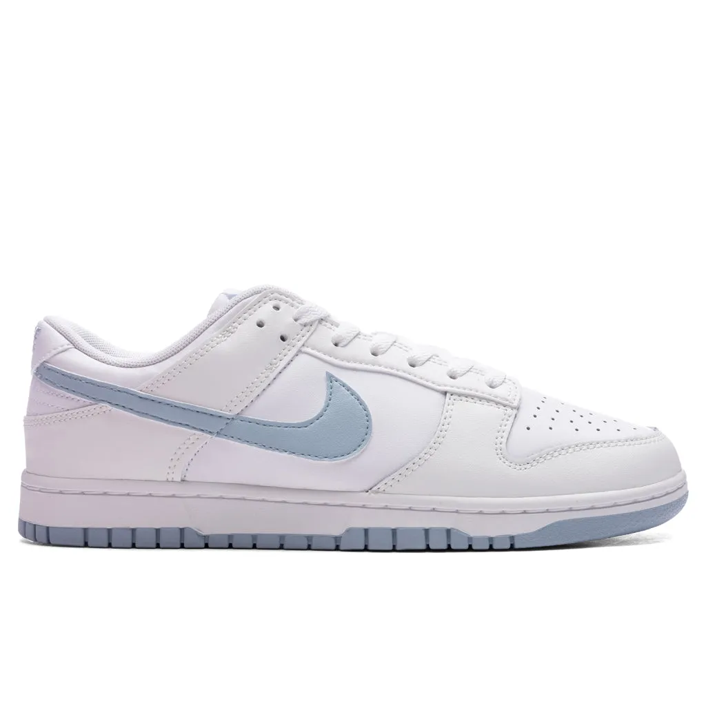 White/Light Armory Blue Dunk Low Retro Shoes