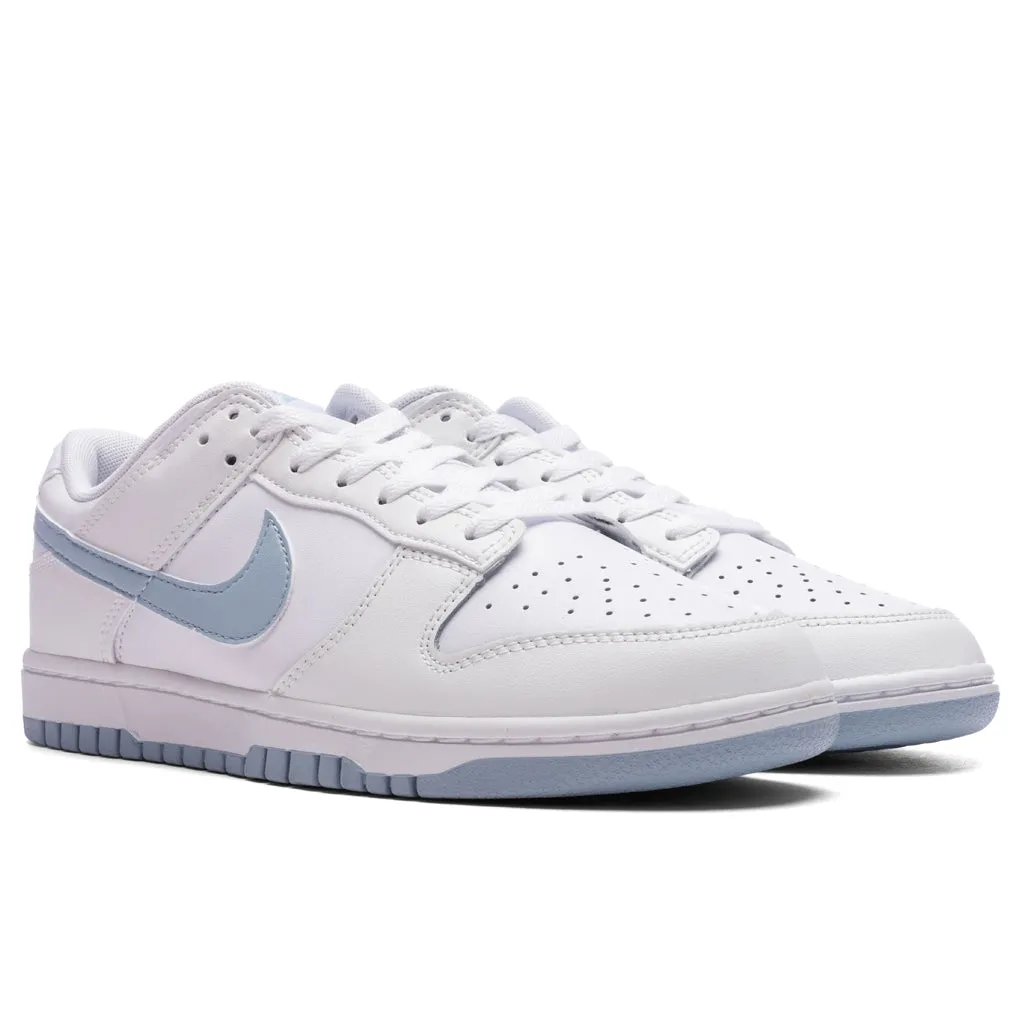 White/Light Armory Blue Dunk Low Retro Shoes