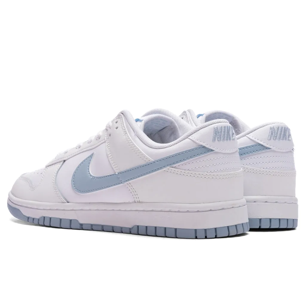 White/Light Armory Blue Dunk Low Retro Shoes