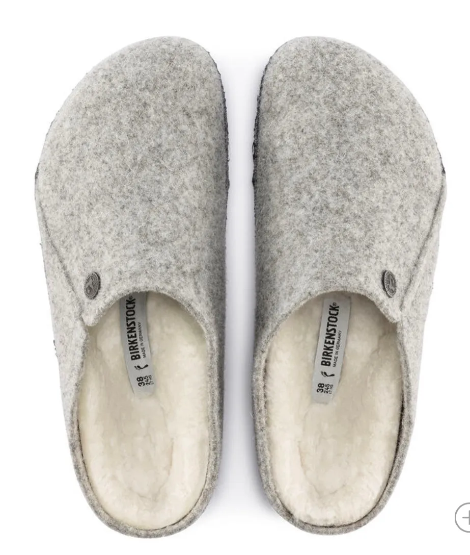 Birkenstock Zermatt Light Grey Wool Felt Rivet Winter Boots