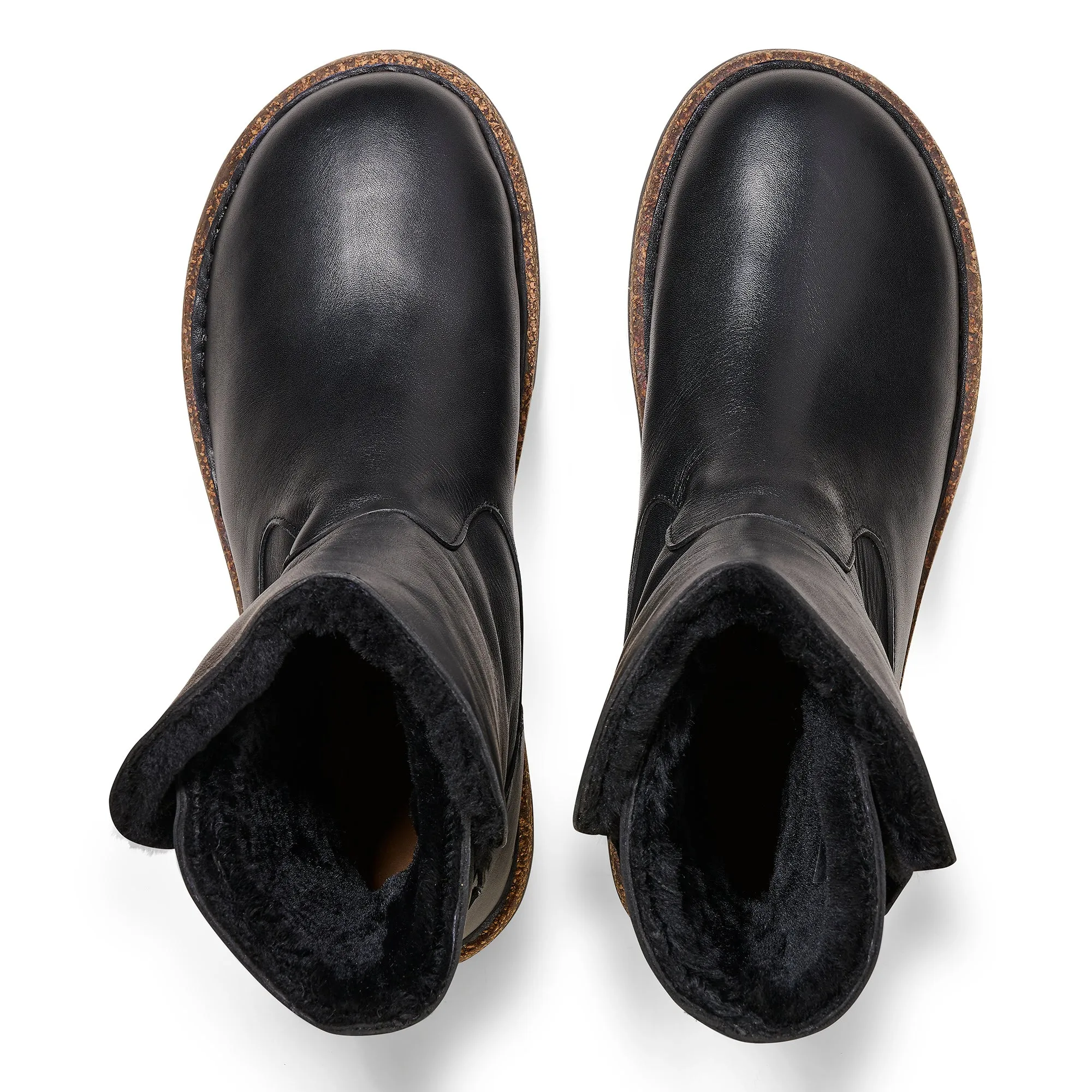 Birkenstock Limited Edition Black Leather/Shearling Uppsala Clogs