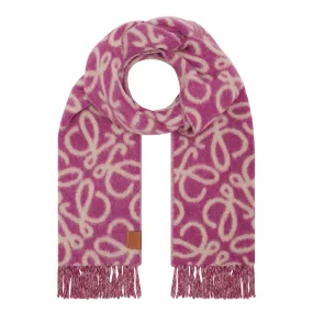 Loewe Anagram Wool Scarf - Purple Beige Mist