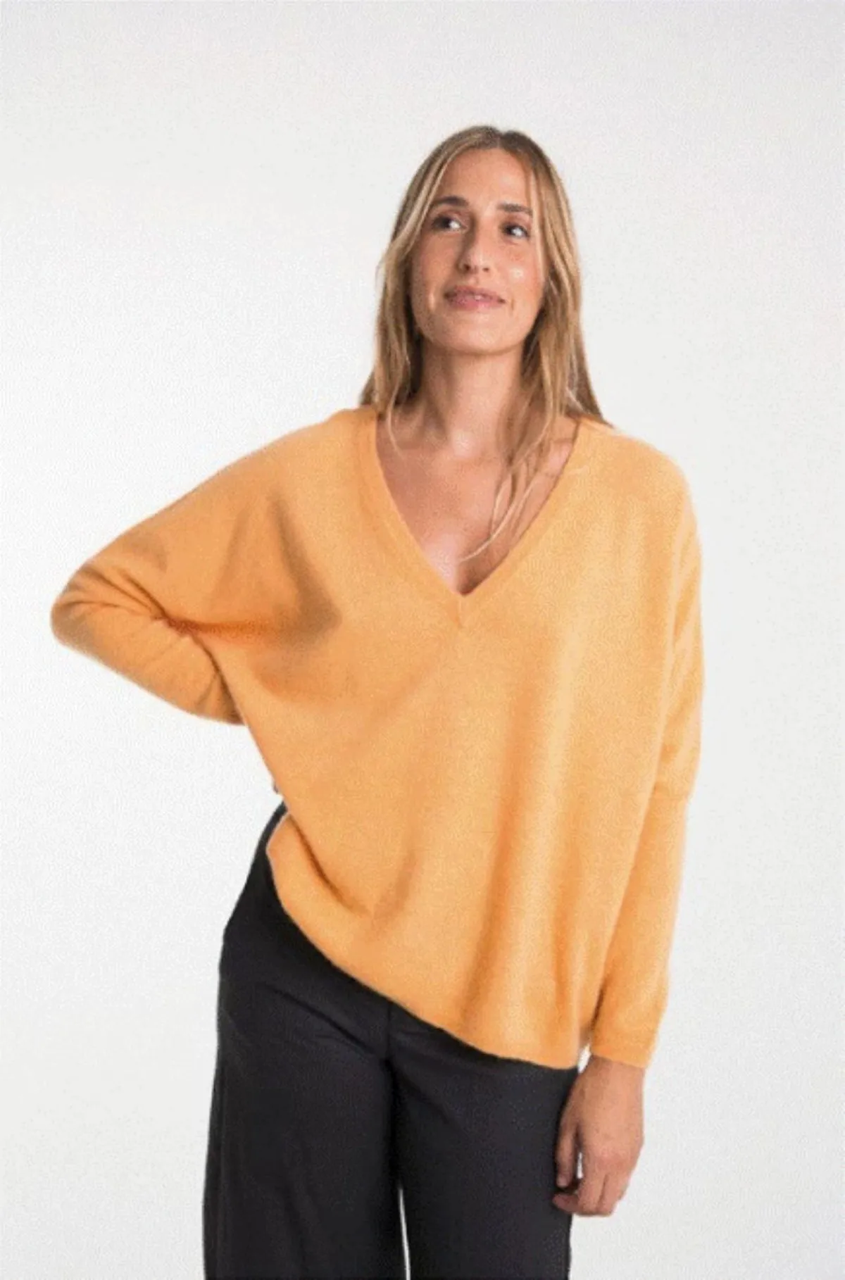 Marigold V-Neck Cashmere Sweater