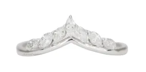 Unique Wedding Band AD1497 Marquise Diamond Crown Ring in 14K Gold