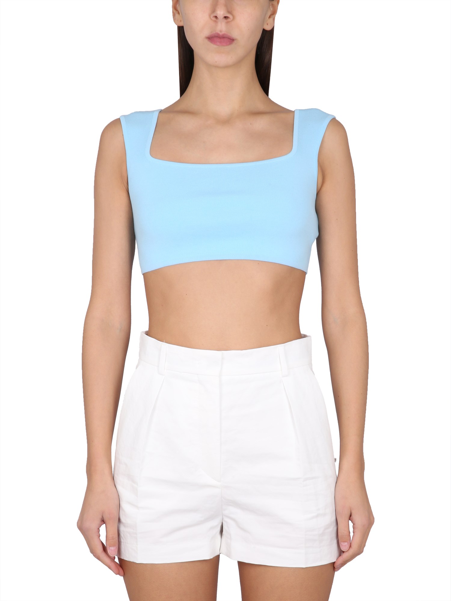 Max Mara Cropped Cotton Knit Top